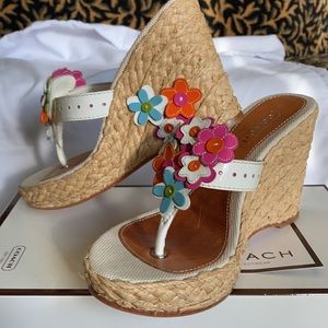 Coach Floral Trimmed Wedge Slide